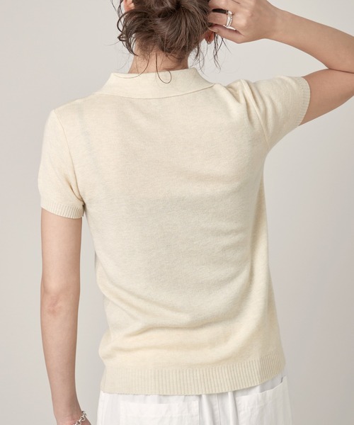 OFROOM(オフルーム)の「Minimal Knit Polo|ミニマルニットポロ(ニット/セーター・レディース・グレー/ベージュ/アイボリー・FREE)」の5枚目の写真