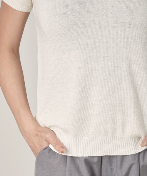 OFROOM(オフルーム)の「Minimal Knit Polo|ミニマルニットポロ(ニット/セーター・レディース・グレー/ベージュ/アイボリー・FREE)」の19枚目の写真