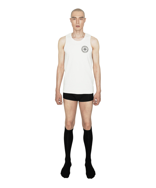 PUNCH DRUNK PARTIES(パンチドランクパーティーズ)の「Unisex Circle Logo Sleeveless (OFF WHITE)(Tシャツ/カットソー・メンズ・その他・1/2/3)」の1枚目の写真