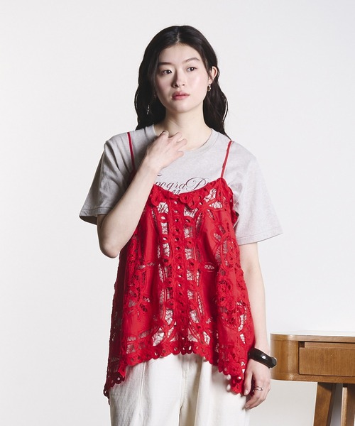 ROSE BUD(ローズバッド)の「(mag.by c)BATTEN LACE CAMISOLE(キャミソール・レディース・ホワイト/レッド・ONE SIZE)」の10枚目の写真