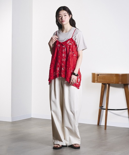ROSE BUD(ローズバッド)の「(mag.by c)BATTEN LACE CAMISOLE(キャミソール・レディース・ホワイト/レッド・ONE SIZE)」の13枚目の写真
