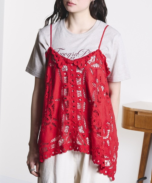 ROSE BUD(ローズバッド)の「(mag.by c)BATTEN LACE CAMISOLE(キャミソール・レディース・ホワイト/レッド・ONE SIZE)」の16枚目の写真