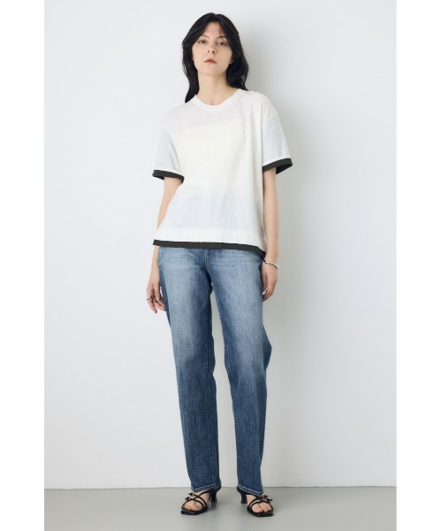 AZUL by moussy(アズールバイマウジー)の「【サイズ,身長別画像あり】AZUL DENIM センタープレスストレートデニム 体系カバー 美脚 細見え 足長(デニムパンツ・レディース・ブルー/ワンウォッシュ・24inch/25inch/26inch/27inch)」の12枚目の写真