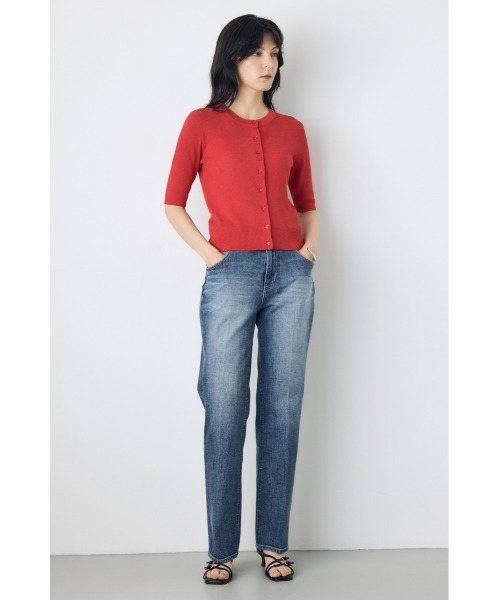 AZUL by moussy(アズールバイマウジー)の「【サイズ,身長別画像あり】AZUL DENIM センタープレスストレートデニム 体系カバー 美脚 細見え 足長(デニムパンツ・レディース・ブルー/ワンウォッシュ・24inch/25inch/26inch/27inch)」の13枚目の写真