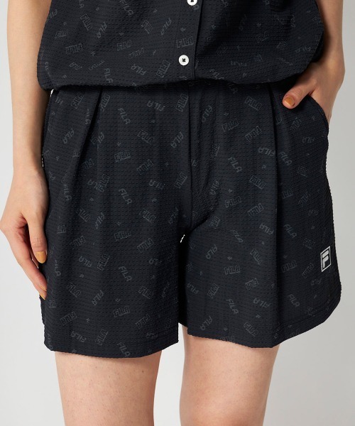 FILA GOLF（フィラゴルフ ）の「【FILA GOLF:フィラゴルフ】レディースサッカー素材キュロットパンツ　ゴルフ（その他パンツ・レディース・ブラック/カーキ/ライトベージュ・X-LARGE/LARGE/MEDIUM）」の4枚目の写真