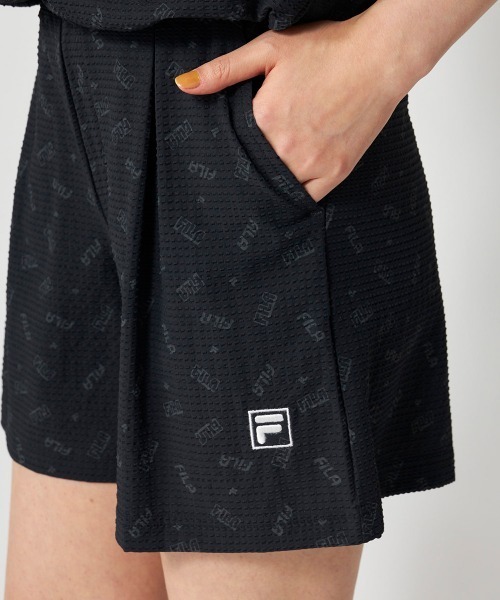 FILA GOLF（フィラゴルフ ）の「【FILA GOLF:フィラゴルフ】レディースサッカー素材キュロットパンツ　ゴルフ（その他パンツ・レディース・ブラック/カーキ/ライトベージュ・X-LARGE/LARGE/MEDIUM）」の6枚目の写真