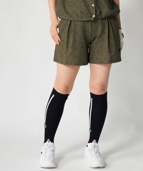 FILA GOLF（フィラゴルフ ）の「【FILA GOLF:フィラゴルフ】レディースサッカー素材キュロットパンツ　ゴルフ（その他パンツ・レディース・ブラック/カーキ/ライトベージュ・X-LARGE/LARGE/MEDIUM）」の12枚目の写真
