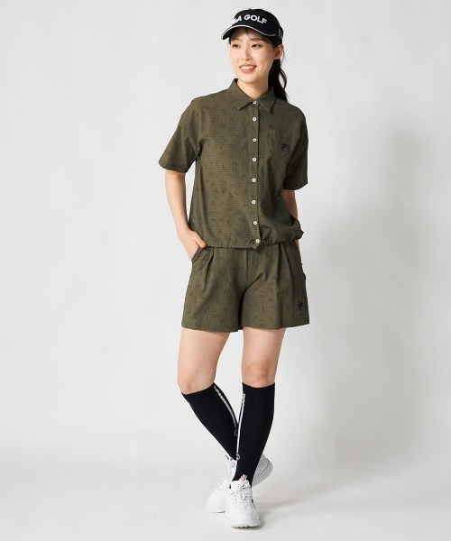 FILA GOLF（フィラゴルフ ）の「【FILA GOLF:フィラゴルフ】レディースサッカー素材キュロットパンツ　ゴルフ（その他パンツ・レディース・ブラック/カーキ/ライトベージュ・X-LARGE/LARGE/MEDIUM）」の14枚目の写真