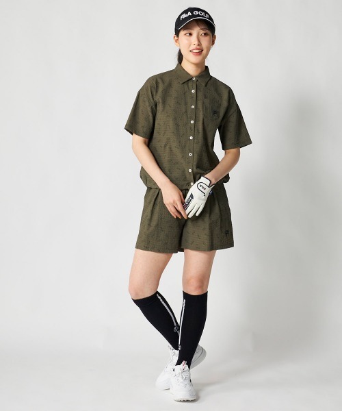 FILA GOLF（フィラゴルフ ）の「【FILA GOLF:フィラゴルフ】レディースサッカー素材キュロットパンツ　ゴルフ（その他パンツ・レディース・ブラック/カーキ/ライトベージュ・X-LARGE/LARGE/MEDIUM）」の15枚目の写真