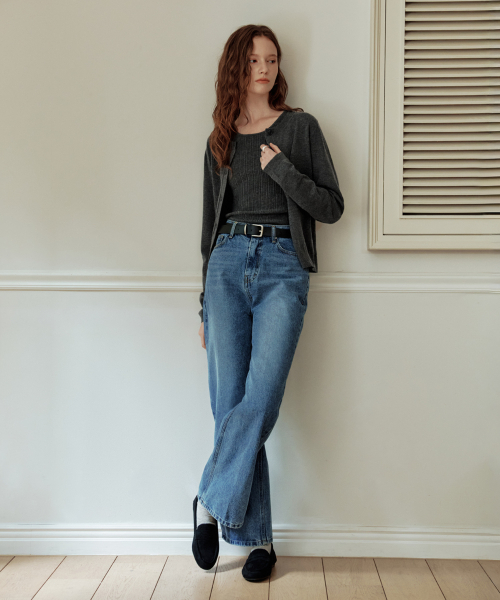 ZEROSTREET(ゼロストリート)の「ウォッシングセミブーツカットデニムパンツ / インディゴ(デニムパンツ・レディース・インディゴブルー・SMALL/MEDIUM/LARGE)」の3枚目の写真