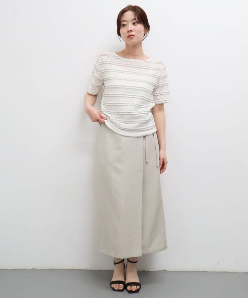 le.coeur blanc(ルクールブラン)の「【洗える】ラップライクスカート(スカート・レディース・ベージュ/ブルー・38/36)」の12枚目の写真