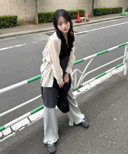 CITEN(シテン)の「<CITEN>スソフリルカットパンツ(その他パンツ・レディース・ライトグレー/ブラック・M/S)」の1枚目の写真
