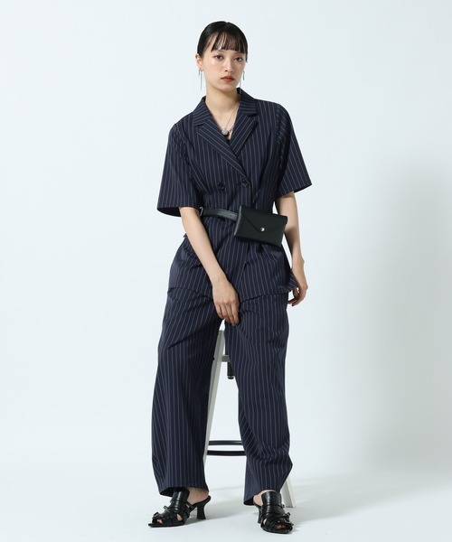 PAGEBOY（ページボーイ）の「【イージーケア/接触冷感/UVカット/セットアップ対応】シフトセットワイドパンツ（スラックス・レディース・ネイビー系/グレー系その他/ブラック・FREE）」の21枚目の写真