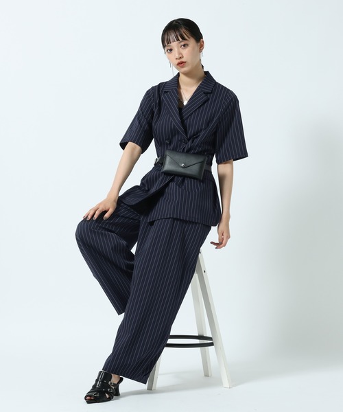 PAGEBOY（ページボーイ）の「【イージーケア/接触冷感/UVカット/セットアップ対応】シフトセットワイドパンツ（スラックス・レディース・ネイビー系/グレー系その他/ブラック・FREE）」の22枚目の写真