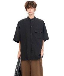 EFFECTION（エフェクション）の「【neos】ユニセックス フラップポケット ノーカラー バンドカラー ハーフスリーブ シャツ メンズ レディース（シャツ/ブラウス）」