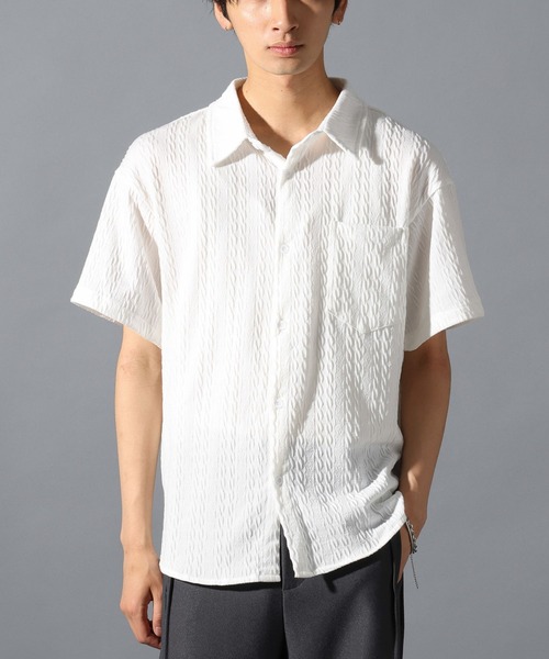 LAND MUSEUM(ランドミュージアム)の「LAND MUSEUM/無地柄シャツ(シャツ/ブラウス・メンズ・ホワイト/ブラック・LARGE/MEDIUM)」の2枚目の写真