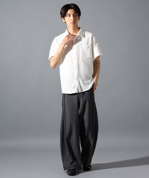 LAND MUSEUM(ランドミュージアム)の「LAND MUSEUM/無地柄シャツ(シャツ/ブラウス・メンズ・ホワイト/ブラック・LARGE/MEDIUM)」の4枚目の写真