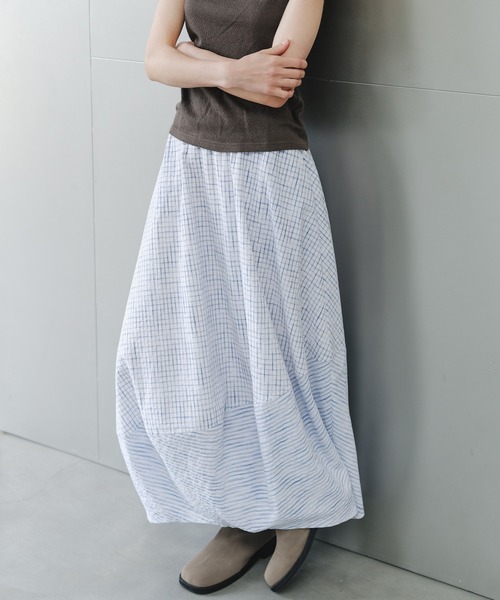 tageechita(タジチタ)の「【tageechita】テクスチャーミックス バルーンスカート(スカート・レディース・アイボリー/ライトブルー・L/M/S)」の12枚目の写真