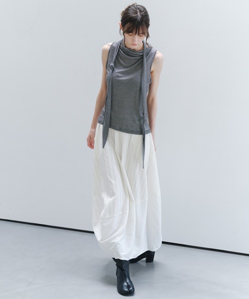 tageechita(タジチタ)の「【tageechita】テクスチャーミックス バルーンスカート(スカート・レディース・アイボリー/ライトブルー・L/M/S)」の15枚目の写真