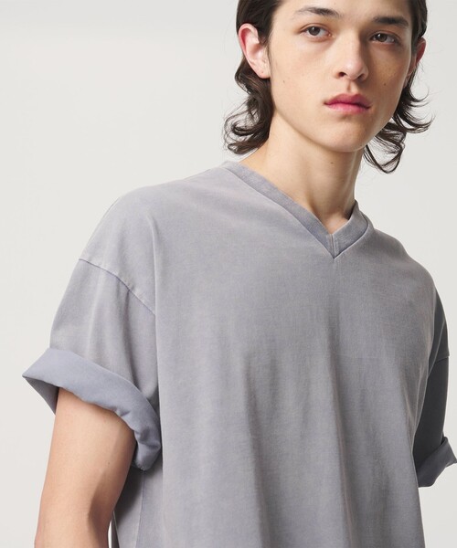 MONKEY TIME（モンキータイム）の「ウォッシュド Vネック Tシャツ（Tシャツ/カットソー・メンズ・ブラック/コバルトブルー・L/M/S/XL）」の6枚目の写真
