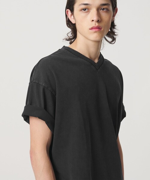 MONKEY TIME（モンキータイム）の「ウォッシュド Vネック Tシャツ（Tシャツ/カットソー・メンズ・ブラック/コバルトブルー・L/M/S/XL）」の2枚目の写真