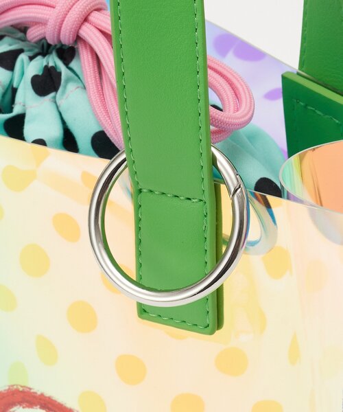 CIAOPANIC(チャオパニック)の「【HELLO.SANFRANCISCO/ハローサンフランシスコ】ドット巾着付きクリアバッグ(トートバッグ・レディース・グリーン/ブラウン・ONE SIZE)」の12枚目の写真
