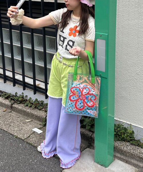 CIAOPANIC(チャオパニック)の「【HELLO.SANFRANCISCO/ハローサンフランシスコ】ドット巾着付きクリアバッグ(トートバッグ・レディース・グリーン/ブラウン・ONE SIZE)」の19枚目の写真