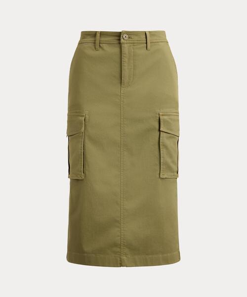 LAUREN RALPH LAUREN(ローレン ラルフ ローレン)の「ストレッチ チノ カーゴ ペンシル スカート(スカート・レディース・グリーン系2・2/0/4/6/00)」の2枚目の写真