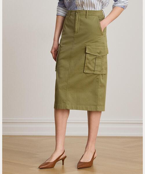 LAUREN RALPH LAUREN(ローレン ラルフ ローレン)の「ストレッチ チノ カーゴ ペンシル スカート(スカート・レディース・グリーン系2・2/0/4/6/00)」の3枚目の写真