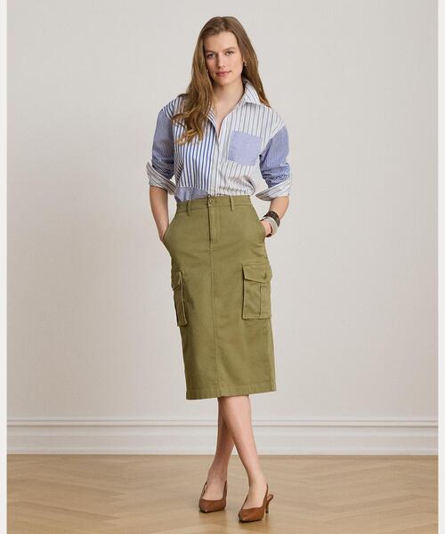 LAUREN RALPH LAUREN(ローレン ラルフ ローレン)の「ストレッチ チノ カーゴ ペンシル スカート(スカート・レディース・グリーン系2・2/0/4/6/00)」の6枚目の写真
