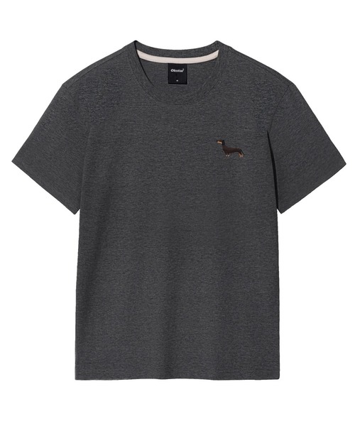 OKSTAR（オクスター）の「ダックスフント刺繍半袖（Tシャツ/カットソー・レディース・ホワイト/ブラック/ダークグレー/グレー/ネイビー/ベージュ/ダークグリーン/チャコール/ダークブルー/クリーム/ライトグレー/ライトベージュ/カーキ・SMALL/LARGE/MEDIUM/X-LARGE/2XL/3XL/4XL）」の6枚目の写真