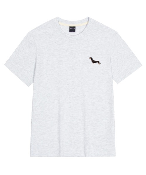 OKSTAR（オクスター）の「ダックスフント刺繍半袖（Tシャツ/カットソー・レディース・ホワイト/ブラック/ダークグレー/グレー/ネイビー/ベージュ/ダークグリーン/チャコール/ダークブルー/クリーム/ライトグレー/ライトベージュ/カーキ・SMALL/LARGE/MEDIUM/X-LARGE/2XL/3XL/4XL）」の3枚目の写真