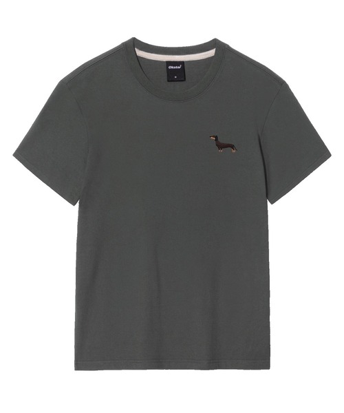 OKSTAR（オクスター）の「ダックスフント刺繍半袖（Tシャツ/カットソー・レディース・ホワイト/ブラック/ダークグレー/グレー/ネイビー/ベージュ/ダークグリーン/チャコール/ダークブルー/クリーム/ライトグレー/ライトベージュ/カーキ・SMALL/LARGE/MEDIUM/X-LARGE/2XL/3XL/4XL）」の5枚目の写真