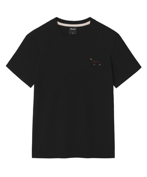 OKSTAR（オクスター）の「ダックスフント刺繍半袖（Tシャツ/カットソー・レディース・ホワイト/ブラック/ダークグレー/グレー/ネイビー/ベージュ/ダークグリーン/チャコール/ダークブルー/クリーム/ライトグレー/ライトベージュ/カーキ・SMALL/LARGE/MEDIUM/X-LARGE/2XL/3XL/4XL）」の2枚目の写真
