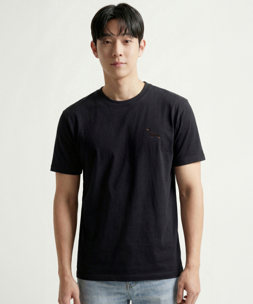 OKSTAR（オクスター）の「ダックスフント刺繍半袖（Tシャツ/カットソー・レディース・ホワイト/ブラック/ダークグレー/グレー/ネイビー/ベージュ/ダークグリーン/チャコール/ダークブルー/クリーム/ライトグレー/ライトベージュ/カーキ・SMALL/LARGE/MEDIUM/X-LARGE/2XL/3XL/4XL）」の16枚目の写真