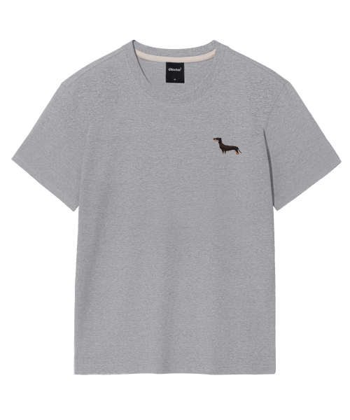 OKSTAR（オクスター）の「ダックスフント刺繍半袖（Tシャツ/カットソー・レディース・ホワイト/ブラック/ダークグレー/グレー/ネイビー/ベージュ/ダークグリーン/チャコール/ダークブルー/クリーム/ライトグレー/ライトベージュ/カーキ・SMALL/LARGE/MEDIUM/X-LARGE/2XL/3XL/4XL）」の17枚目の写真