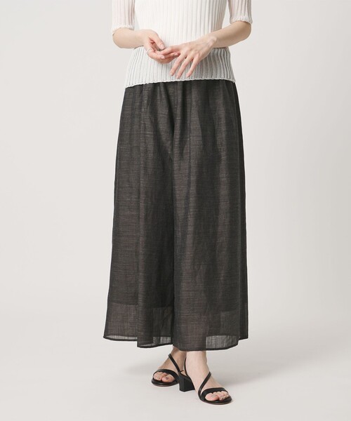 UNITED ARROWS(ユナイテッドアローズ)の「ギャザー フレアパンツ ‐ウォッシャブル‐(その他パンツ・レディース・ダークブラウン/オフホワイト/ターコイズブルー系・38/36)」の6枚目の写真
