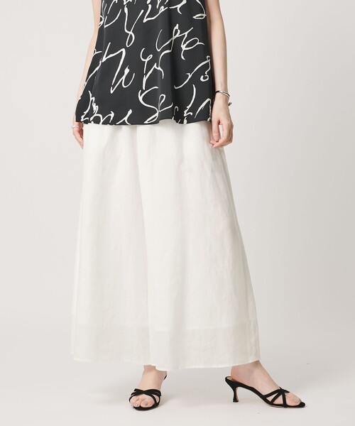 UNITED ARROWS(ユナイテッドアローズ)の「ギャザー フレアパンツ ‐ウォッシャブル‐(その他パンツ・レディース・ダークブラウン/オフホワイト/ターコイズブルー系・38/36)」の8枚目の写真