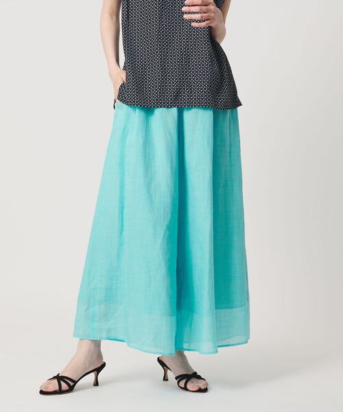 UNITED ARROWS(ユナイテッドアローズ)の「ギャザー フレアパンツ ‐ウォッシャブル‐(その他パンツ・レディース・ダークブラウン/オフホワイト/ターコイズブルー系・38/36)」の10枚目の写真