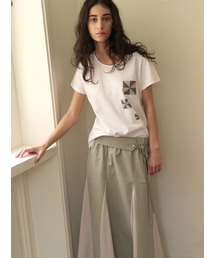 ECOMMAE（イコンマイ）の「PATCHWORK T SHIRT (WHITE)（Tシャツ/カットソー）」
