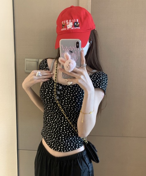 HALEY PESCA(ヘーリーペスカ)の「HALEY PESCA/バックオープン レイヤードトップス(Tシャツ/カットソー・レディース・アイボリー/ブラック/ブラック系その他/グレー/ライトグリーン・FREE)」の3枚目の写真