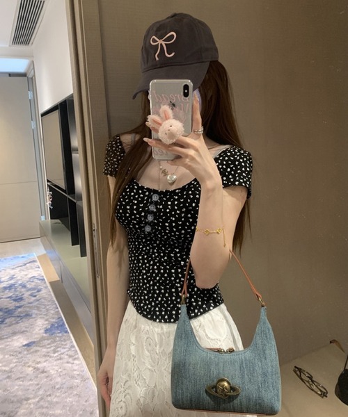 HALEY PESCA(ヘーリーペスカ)の「HALEY PESCA/バックオープン レイヤードトップス(Tシャツ/カットソー・レディース・アイボリー/ブラック/ブラック系その他/グレー/ライトグリーン・FREE)」の13枚目の写真