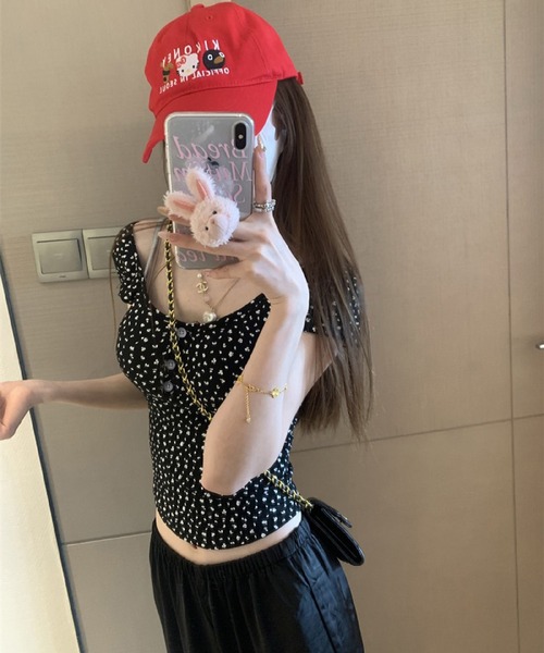 HALEY PESCA(ヘーリーペスカ)の「HALEY PESCA/バックオープン レイヤードトップス(Tシャツ/カットソー・レディース・アイボリー/ブラック/ブラック系その他/グレー/ライトグリーン・FREE)」の12枚目の写真