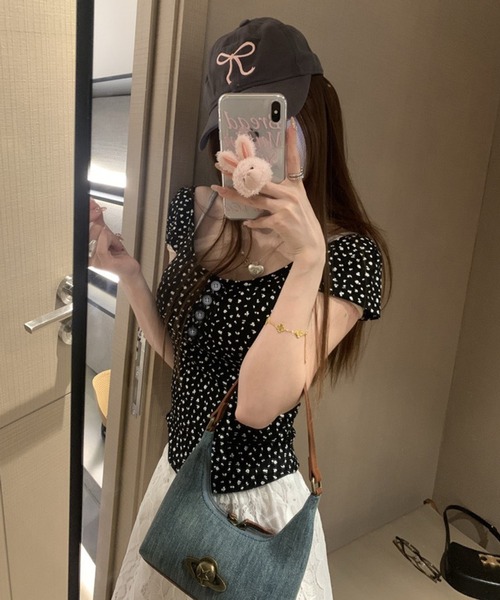 HALEY PESCA(ヘーリーペスカ)の「HALEY PESCA/バックオープン レイヤードトップス(Tシャツ/カットソー・レディース・アイボリー/ブラック/ブラック系その他/グレー/ライトグリーン・FREE)」の11枚目の写真