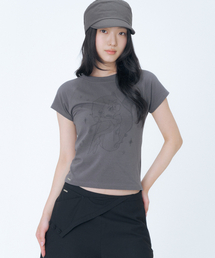 Miseki SEOUL（ミセキソウル）の「Hannah fairy raglan short sleeve CHARCOAL（Tシャツ/カットソー）」