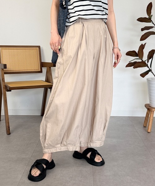RCD(アールシーディー)の「綿麻キュロットピエロパンツ(その他パンツ・レディース・ベージュ/ブラック/チャコールグレー・L/M/3L/LL/4L)」の3枚目の写真