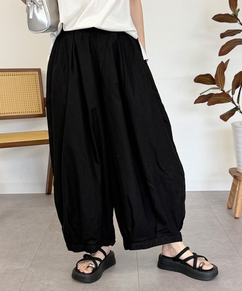 RCD(アールシーディー)の「綿麻キュロットピエロパンツ(その他パンツ・レディース・ベージュ/ブラック/チャコールグレー・L/M/3L/LL/4L)」の2枚目の写真
