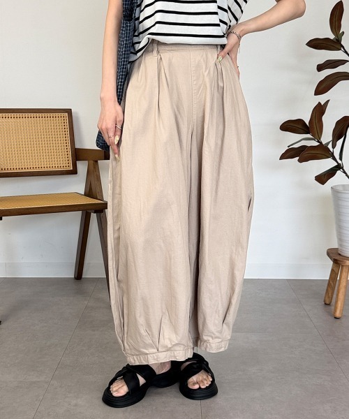 RCD(アールシーディー)の「綿麻キュロットピエロパンツ(その他パンツ・レディース・ベージュ/ブラック/チャコールグレー・L/M/3L/LL/4L)」の6枚目の写真