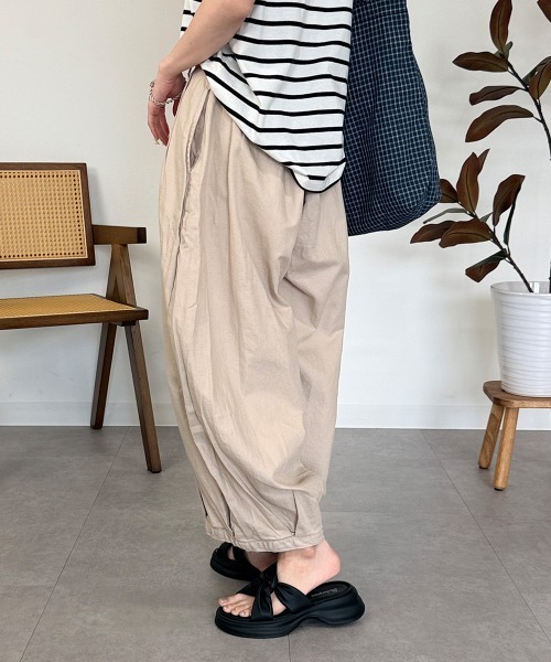 RCD(アールシーディー)の「綿麻キュロットピエロパンツ(その他パンツ・レディース・ベージュ/ブラック/チャコールグレー・L/M/3L/LL/4L)」の7枚目の写真