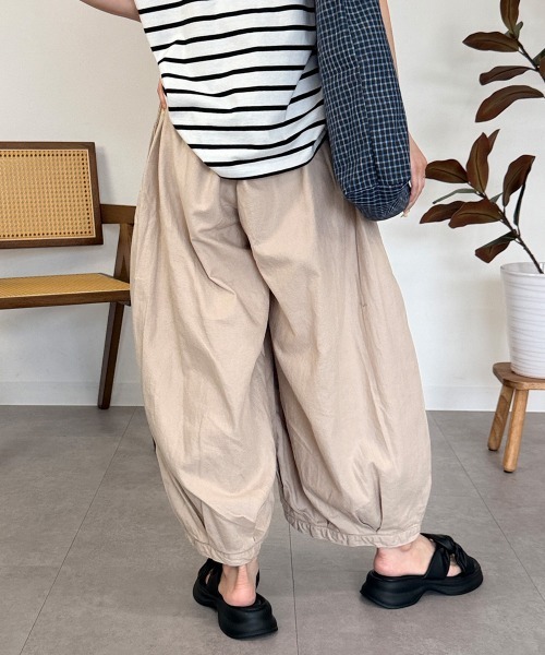 RCD(アールシーディー)の「綿麻キュロットピエロパンツ(その他パンツ・レディース・ベージュ/ブラック/チャコールグレー・L/M/3L/LL/4L)」の8枚目の写真